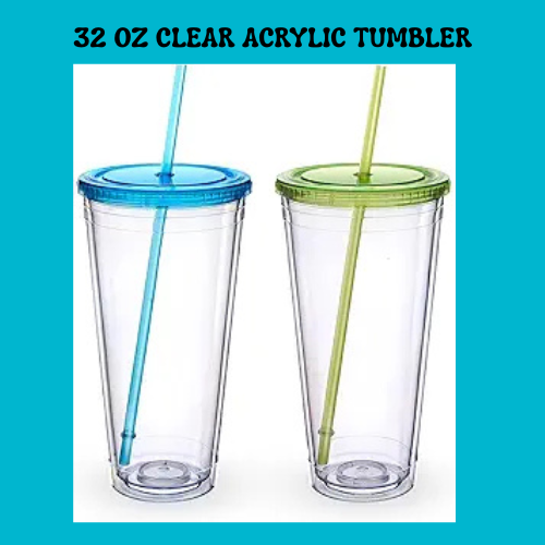 32 oz ACRYLIC CLEAR TUMBLER