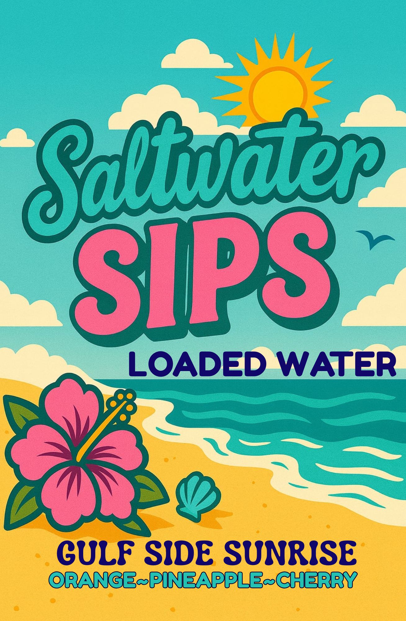 GULFSIDE SUNRISE Loaded Tea or Loaded Water  Sugar Free Gluten Free