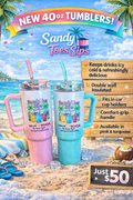 🩴Sandy Toes Sips 40oz Tumbler – Add a Lil WHOA to Your H₂O! 💦