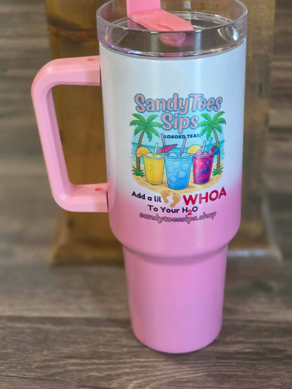 🩴Sandy Toes Sips 40oz Tumbler – Add a Lil WHOA to Your H₂O! 💦