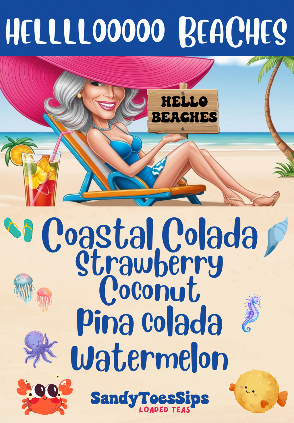 COASTAL COLADA Loaded Tea or Loaded Water  Sugar Free Gluten Free