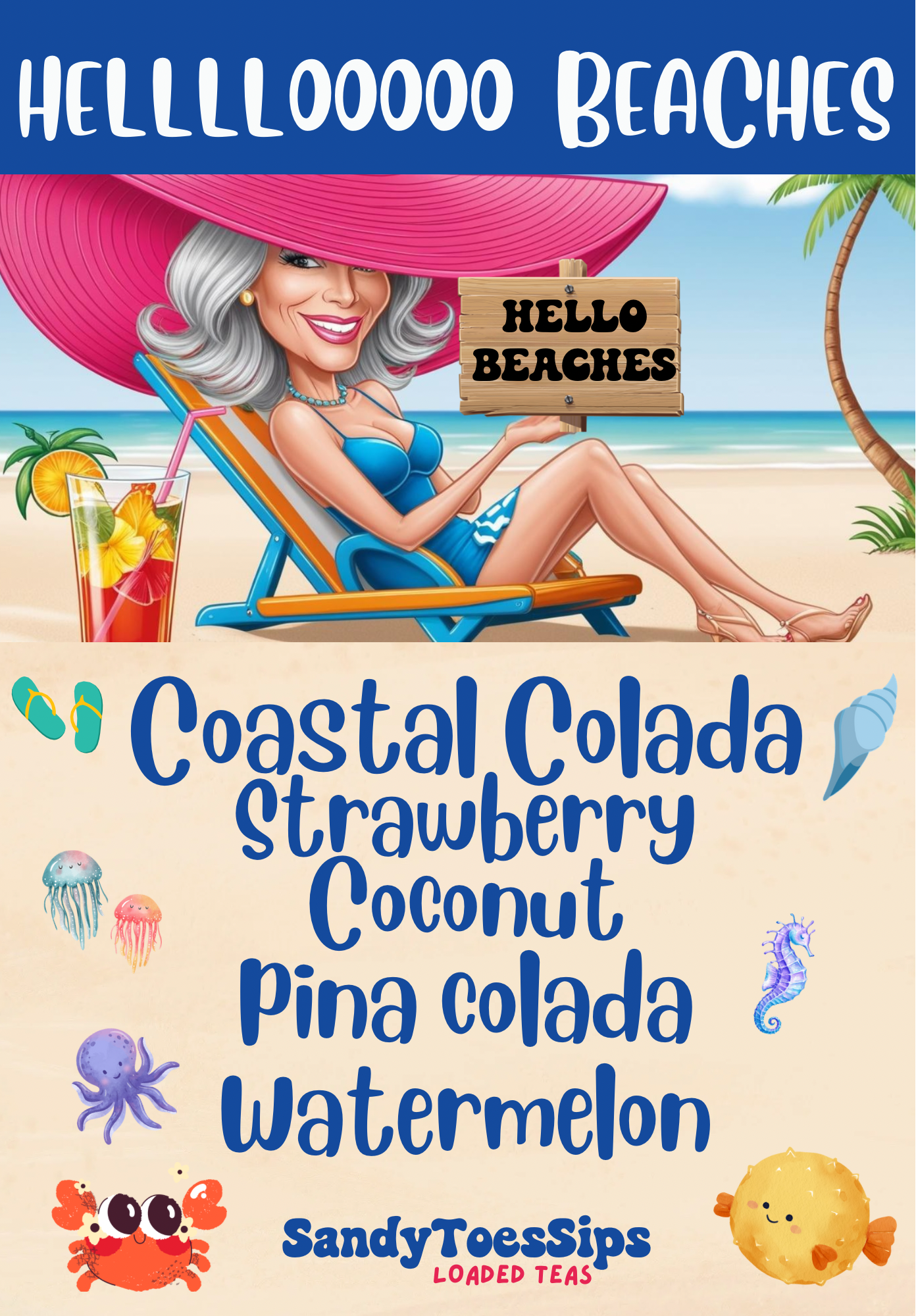 COASTAL COLADA Loaded Tea or Loaded Water  Sugar Free Gluten Free