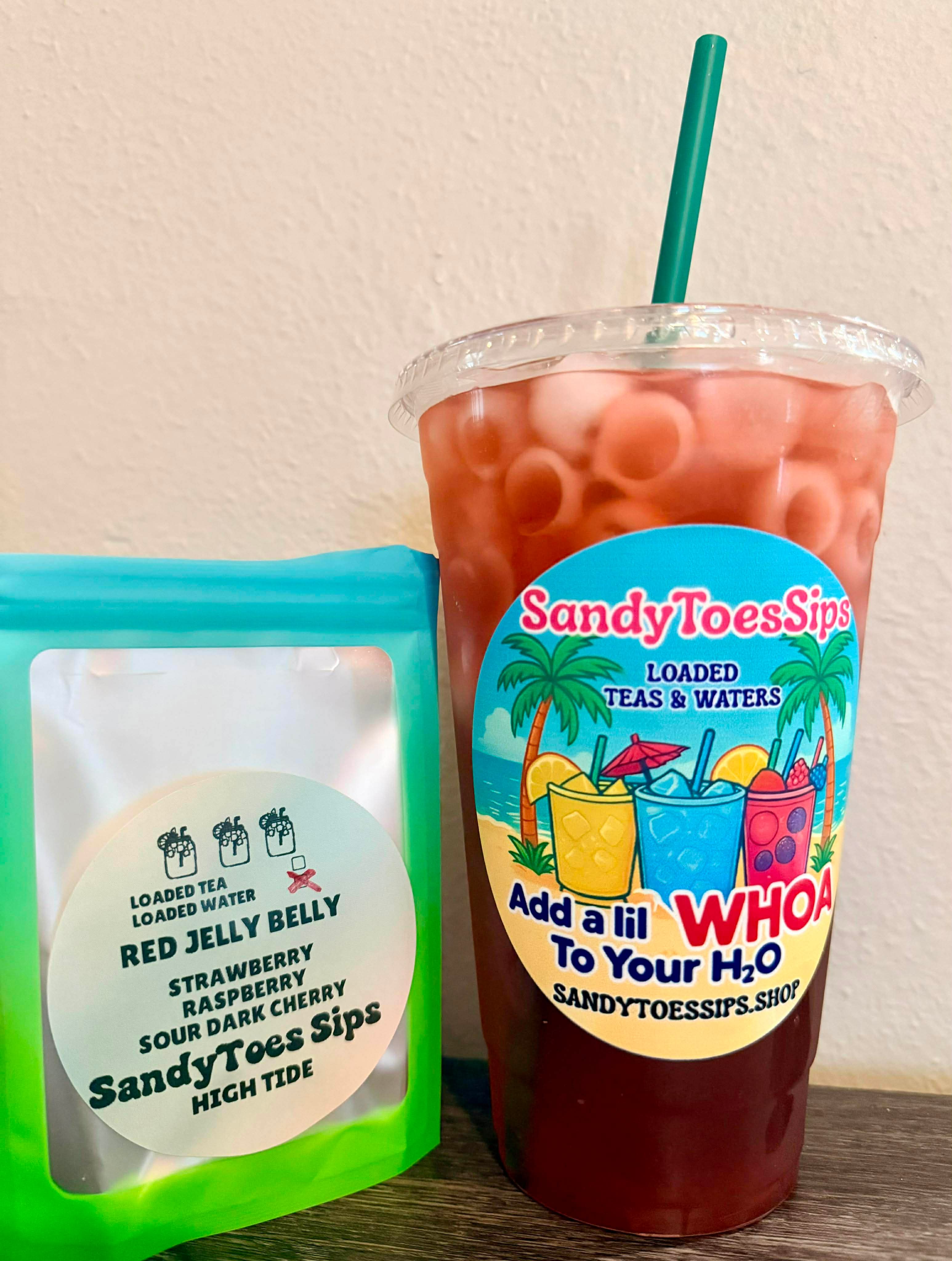 RED JELLY BELLY  Loaded Tea or Loaded Water  Sugar Free Gluten Free