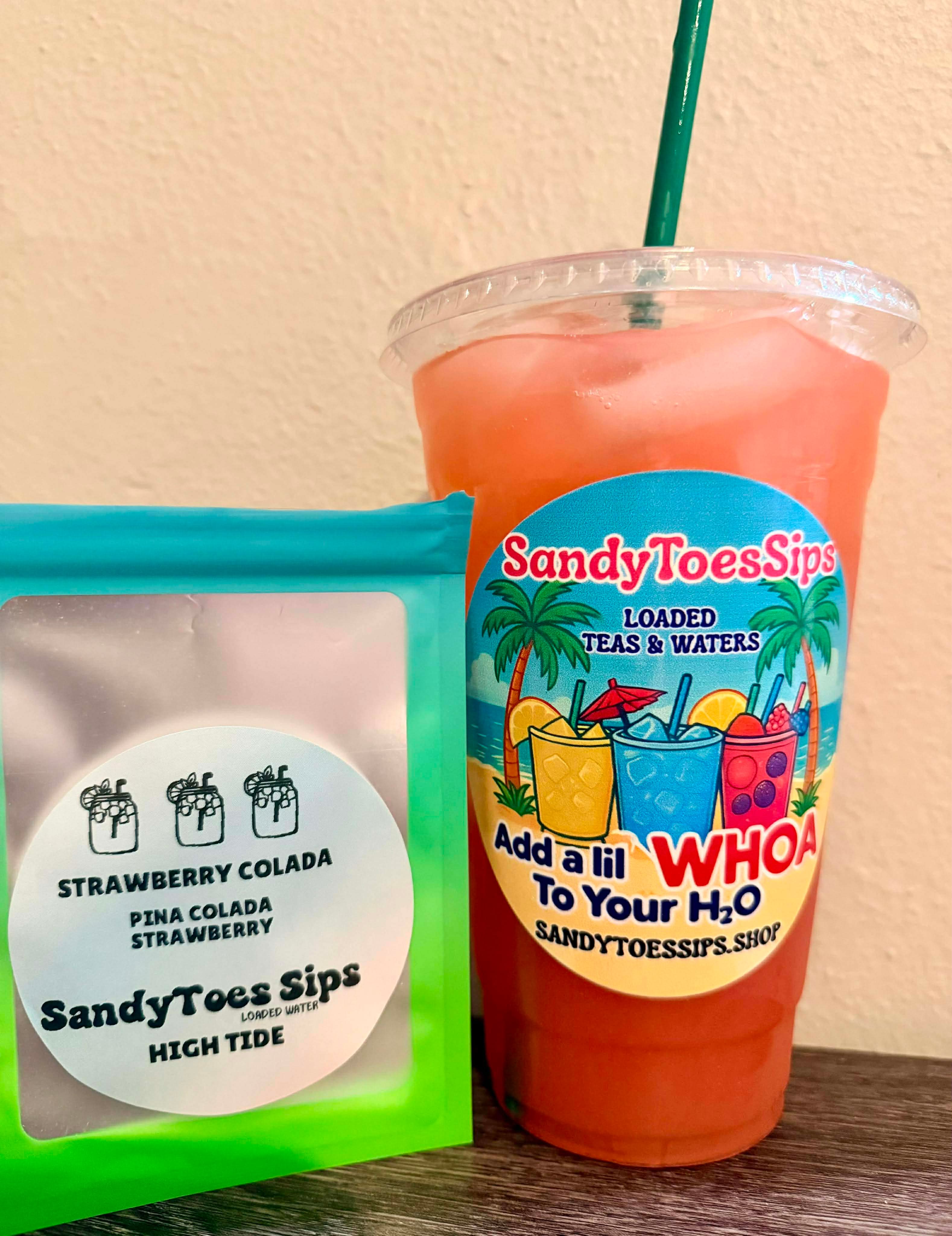 STRAWBERRY COLADA Loaded Tea or Loaded Water  Sugar Free Gluten Free