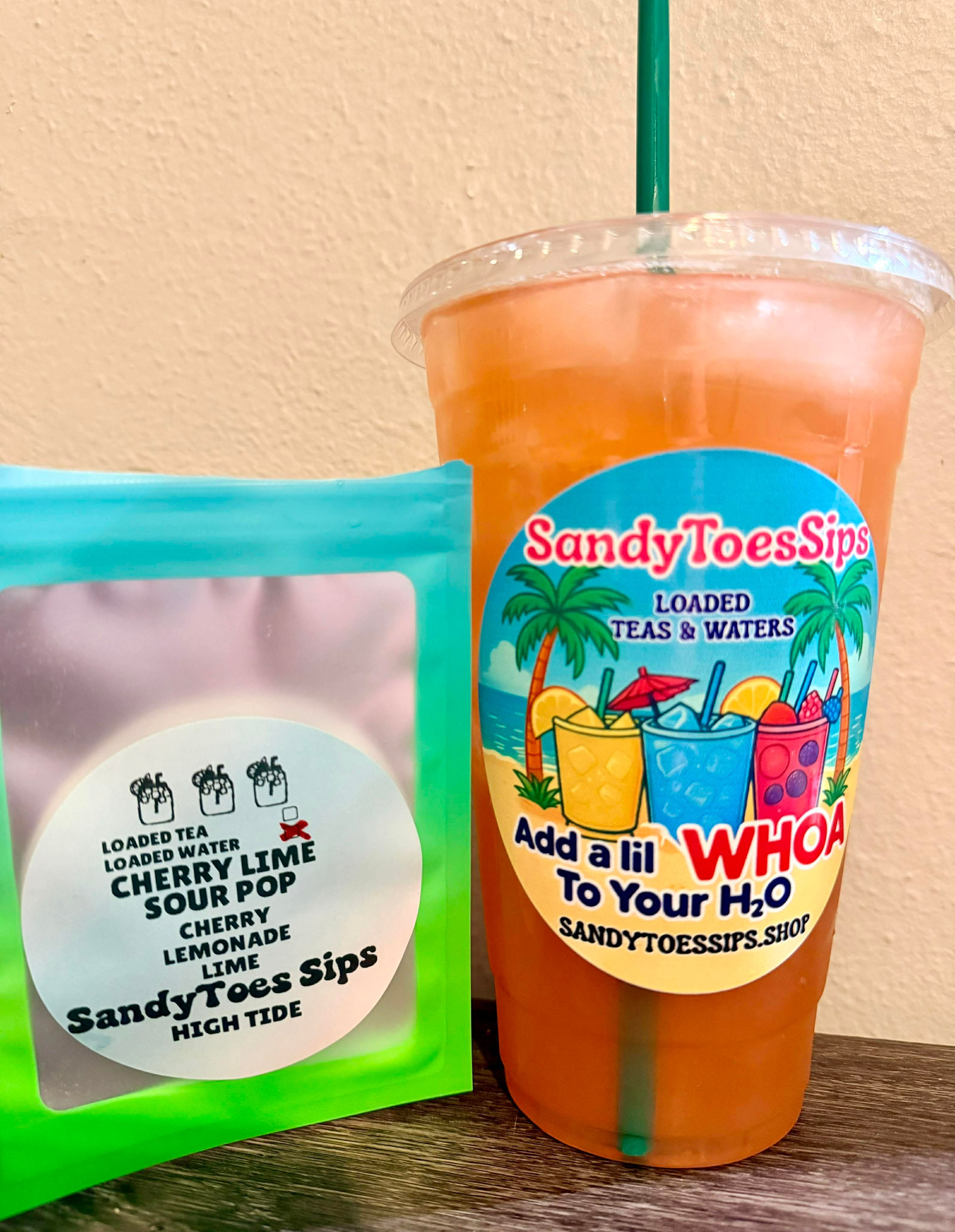 CHERRY LIME SOUR POP Loaded Tea or Loaded Water  Sugar Free Gluten Free