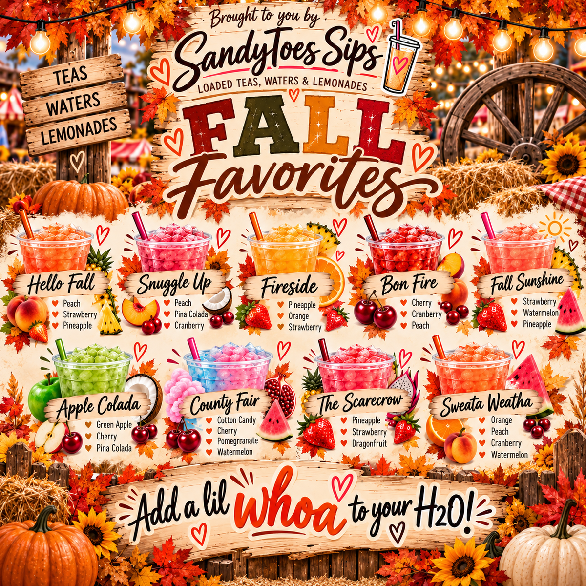 Fall Favorites Loaded Tea or Loaded Water  Sugar Free Gluten Free