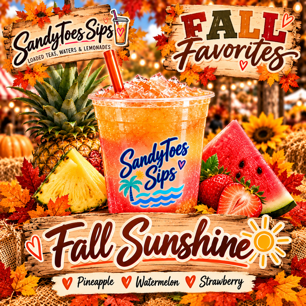 FALL SUNSHINE Loaded Tea or Loaded Water  Sugar Free Gluten Free