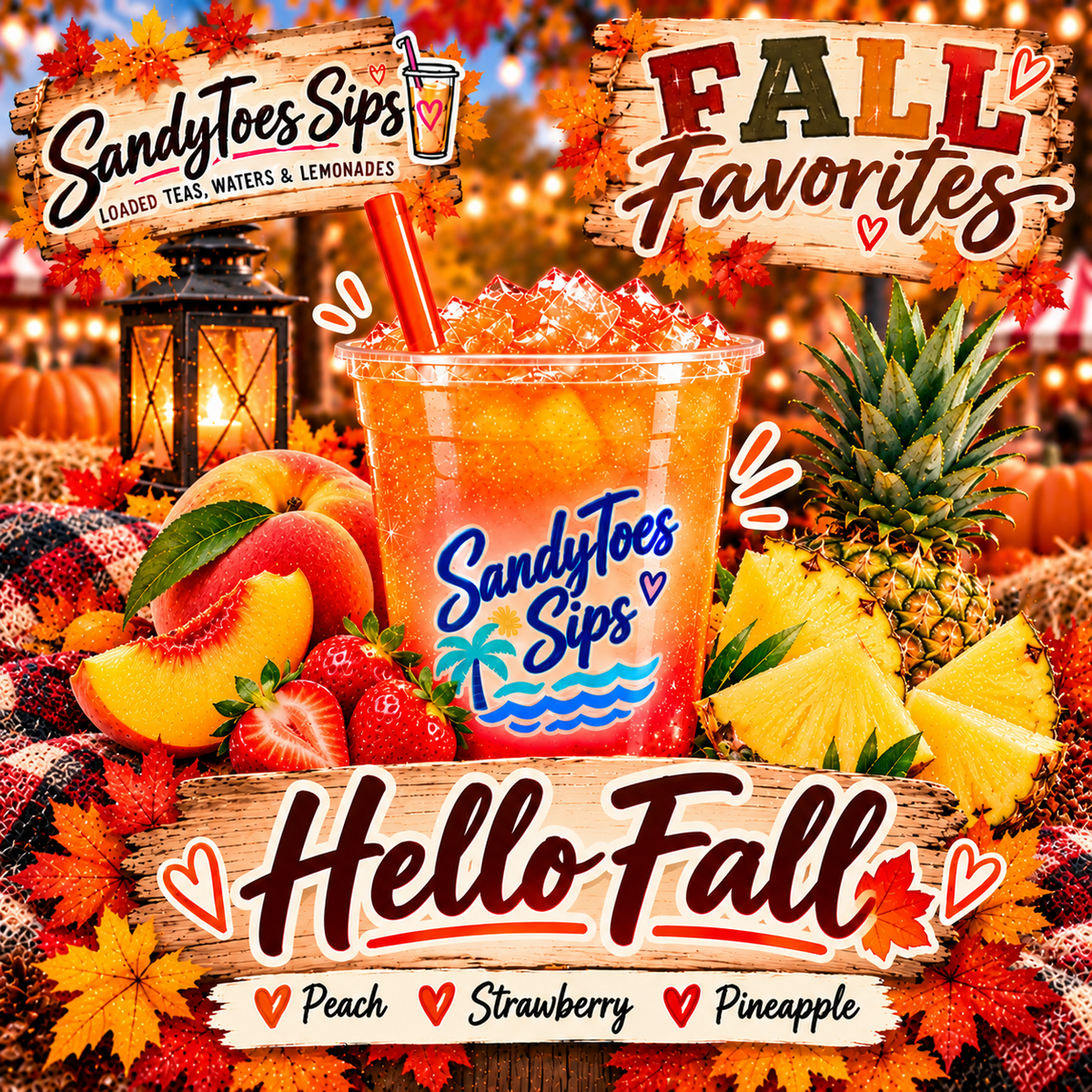HELLO FALL Loaded Tea or Loaded Water  Sugar Free Gluten Free