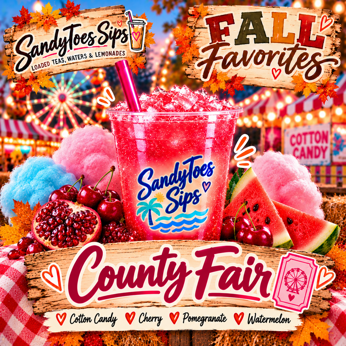 COUNTY FAIR Loaded Tea or Loaded Water  Sugar Free Gluten Free