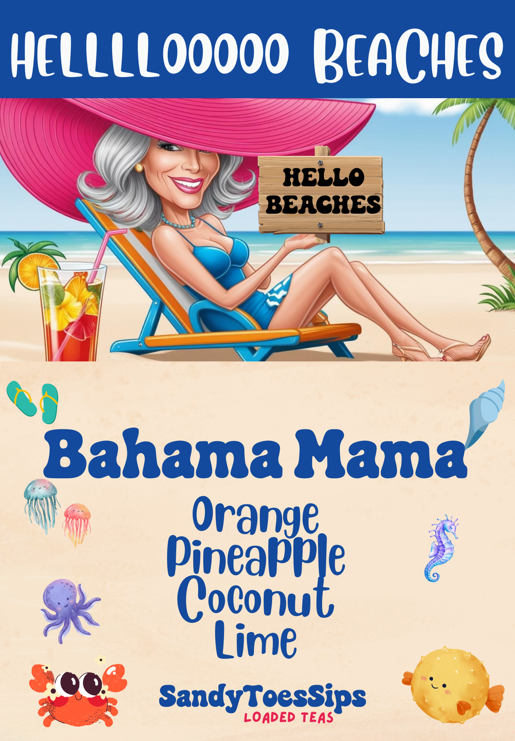 BAHAMA MAMA Loaded Tea or Loaded Water  Sugar Free Gluten Free