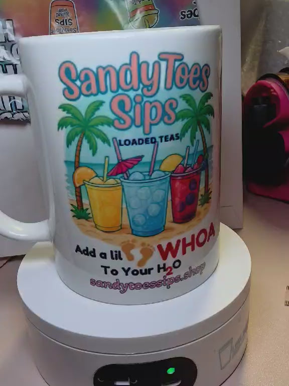 SANDYTOES SIPS CUSTOM COFFEE MUG 15oz